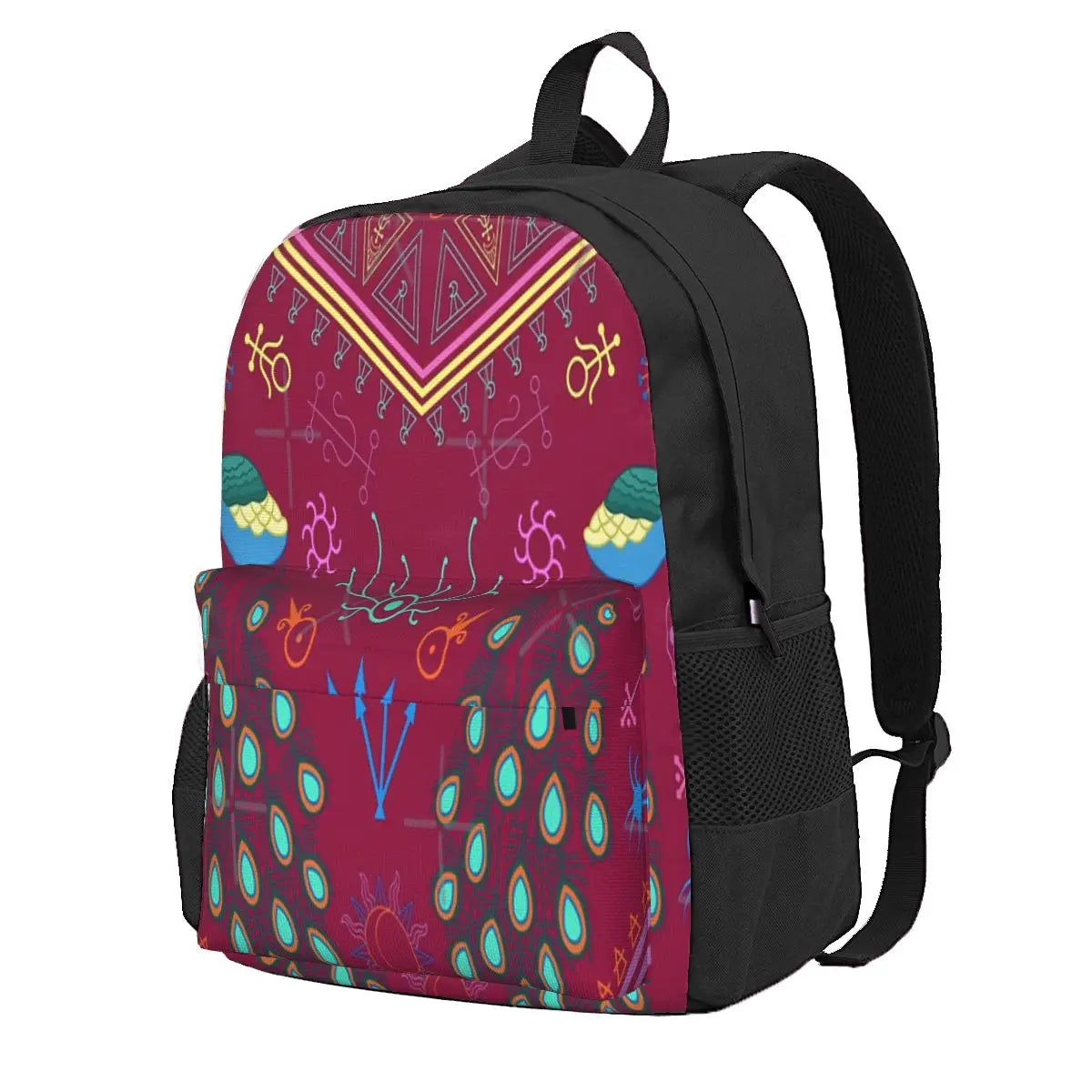 Mollymauk Tealeaf Print Backpack Unisex Man Woman Bag