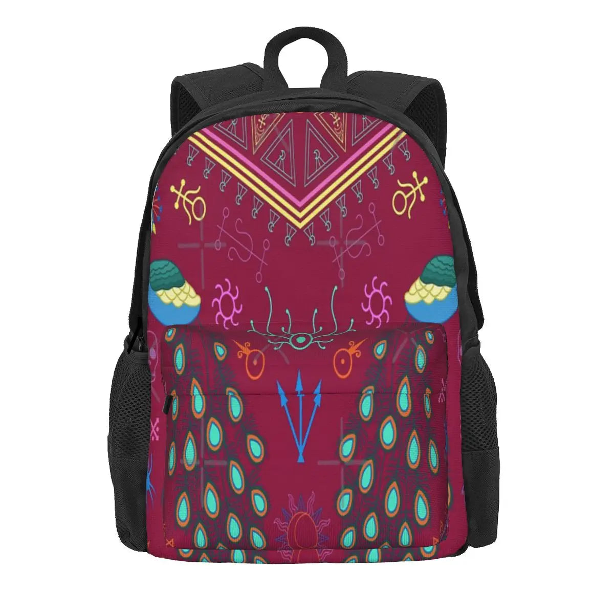 Mollymauk Tealeaf Print Backpack Unisex Man Woman Bag
