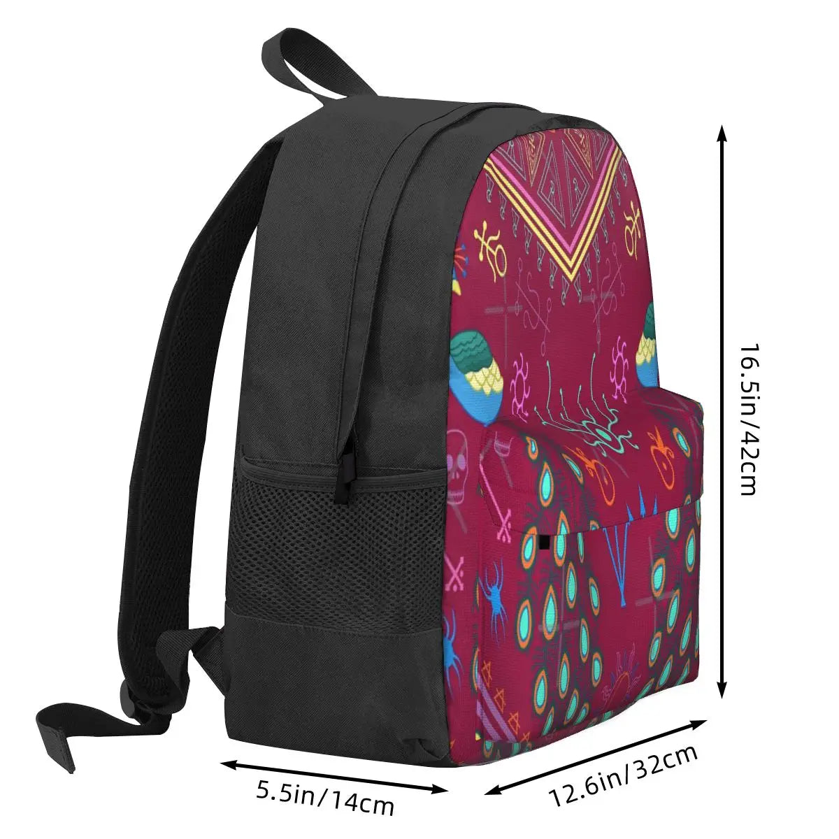 Mollymauk Tealeaf Print Backpack Unisex Man Woman Bag