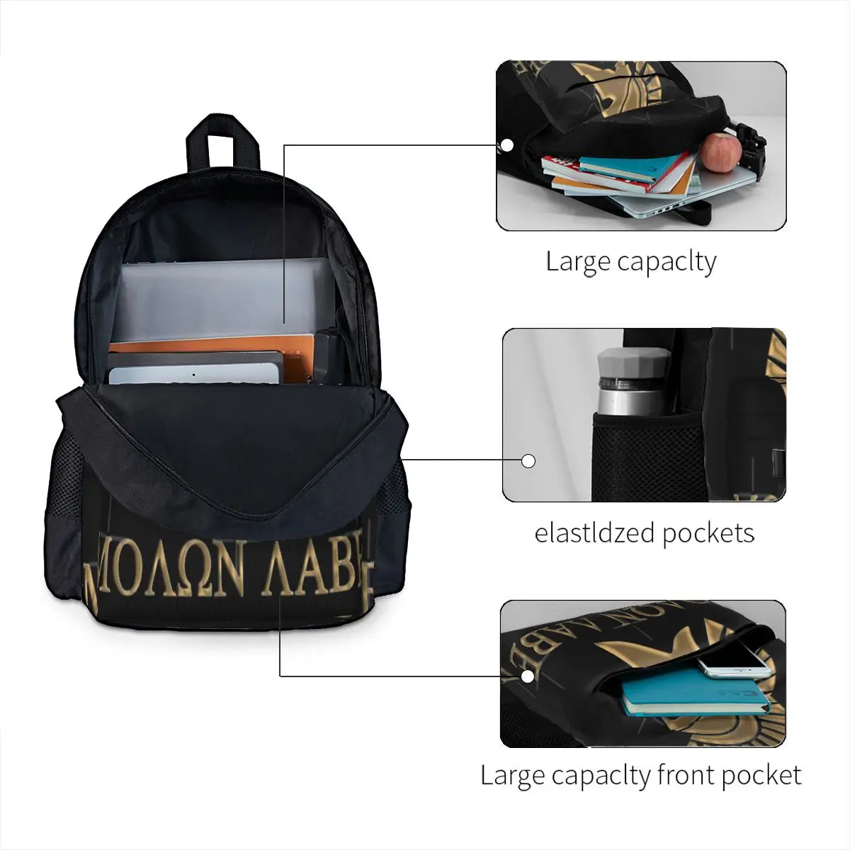 Molon Labe-Spartan Warrior 1 Backpacks Men's Backpacks Bags For Women