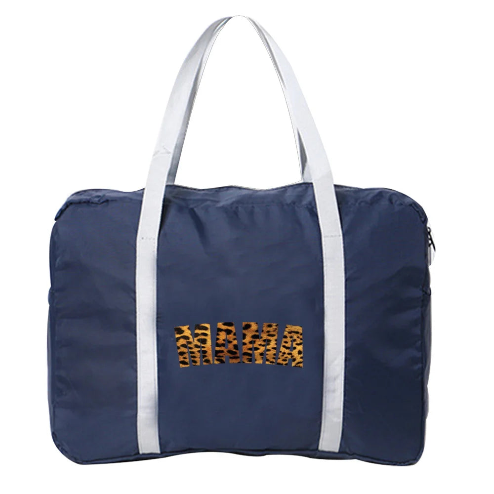 Mom Series Printed Travel Bags Large Capacity Bag Nylon Foldable Luggage Water P