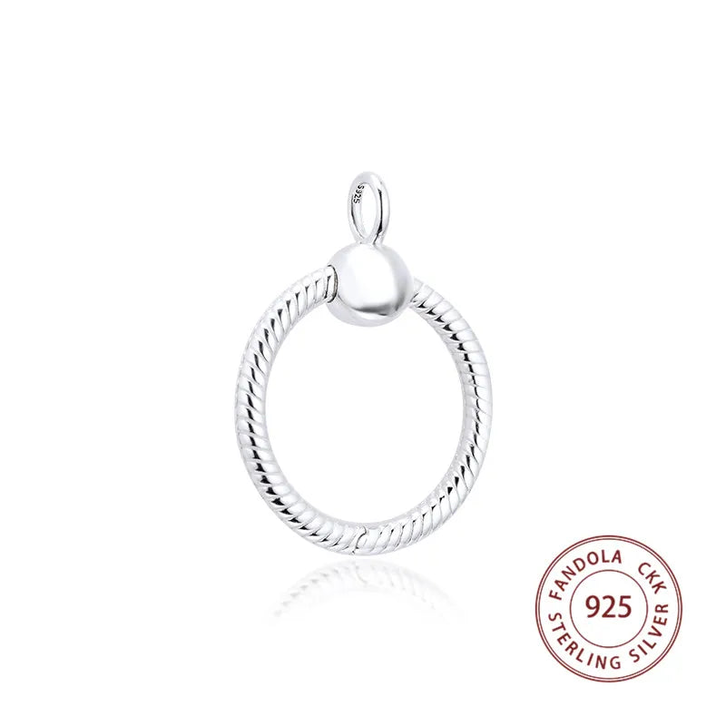 Large O Pendant 925 Sterling Silver DIY Necklaces Pendants for Women