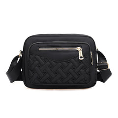 Mommy Bag Embroidered Thread Lingge Shoulder Handbag