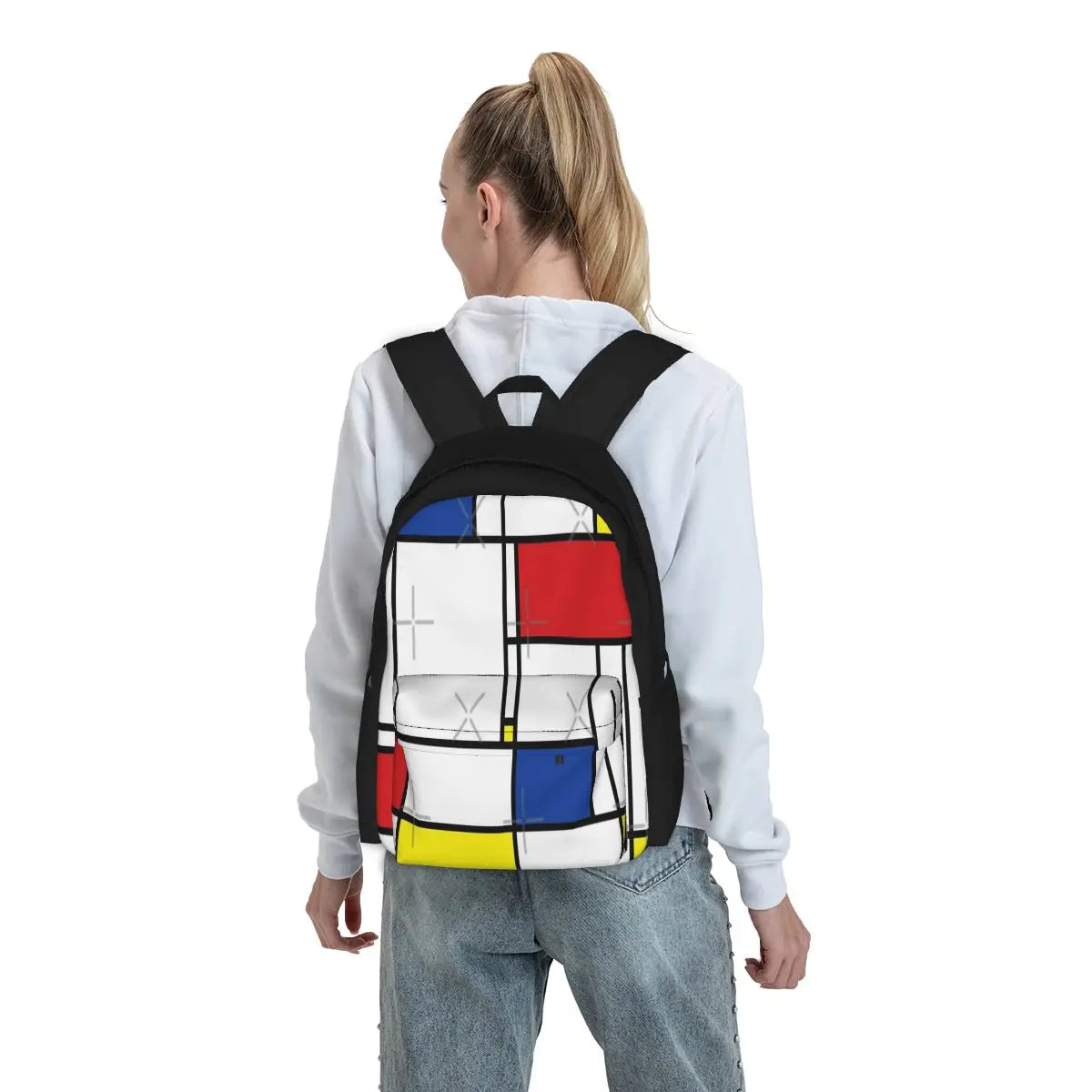 Mondrian Minimalist De Stijl Modern Backpacks Men's Bags For Women