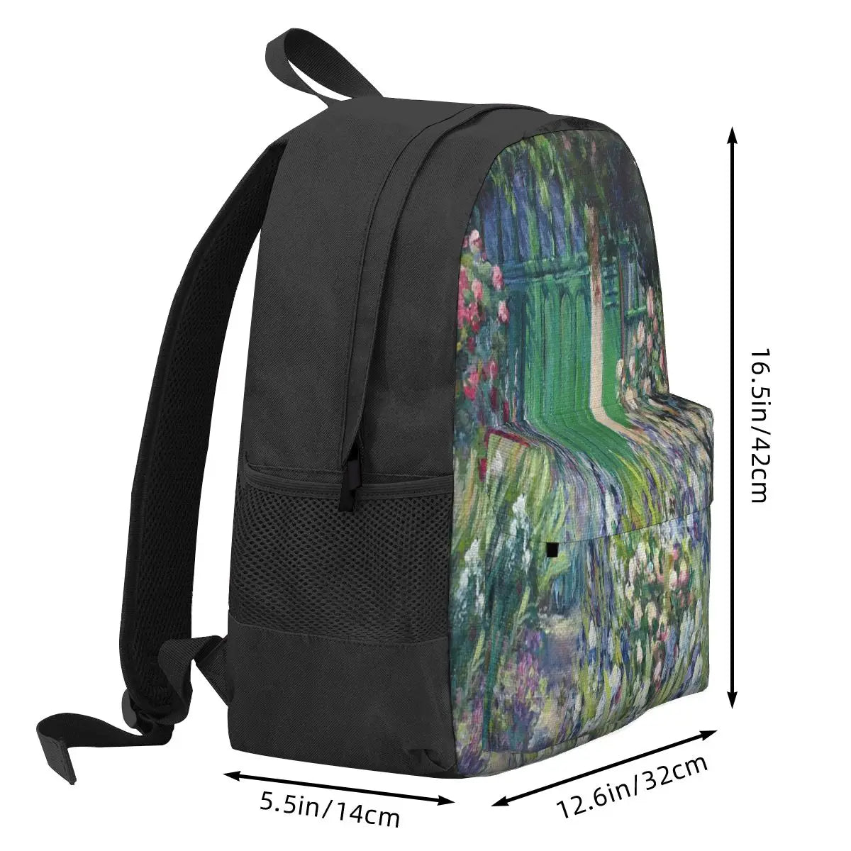Monet's Garden Door Painting Backpack