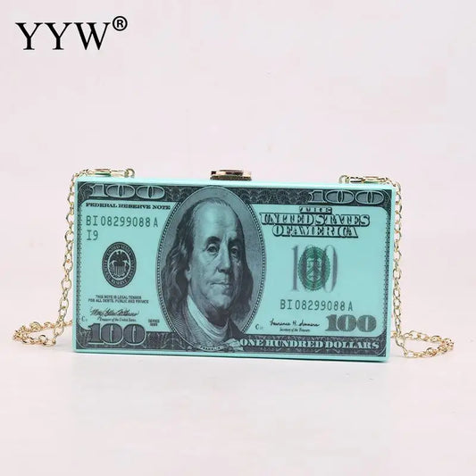 Rhinestone Money Clutch Evening Bag