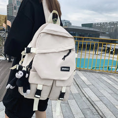 Monkey Pendant Backpack Bag for Women Youth Lady Men Couples Backpack