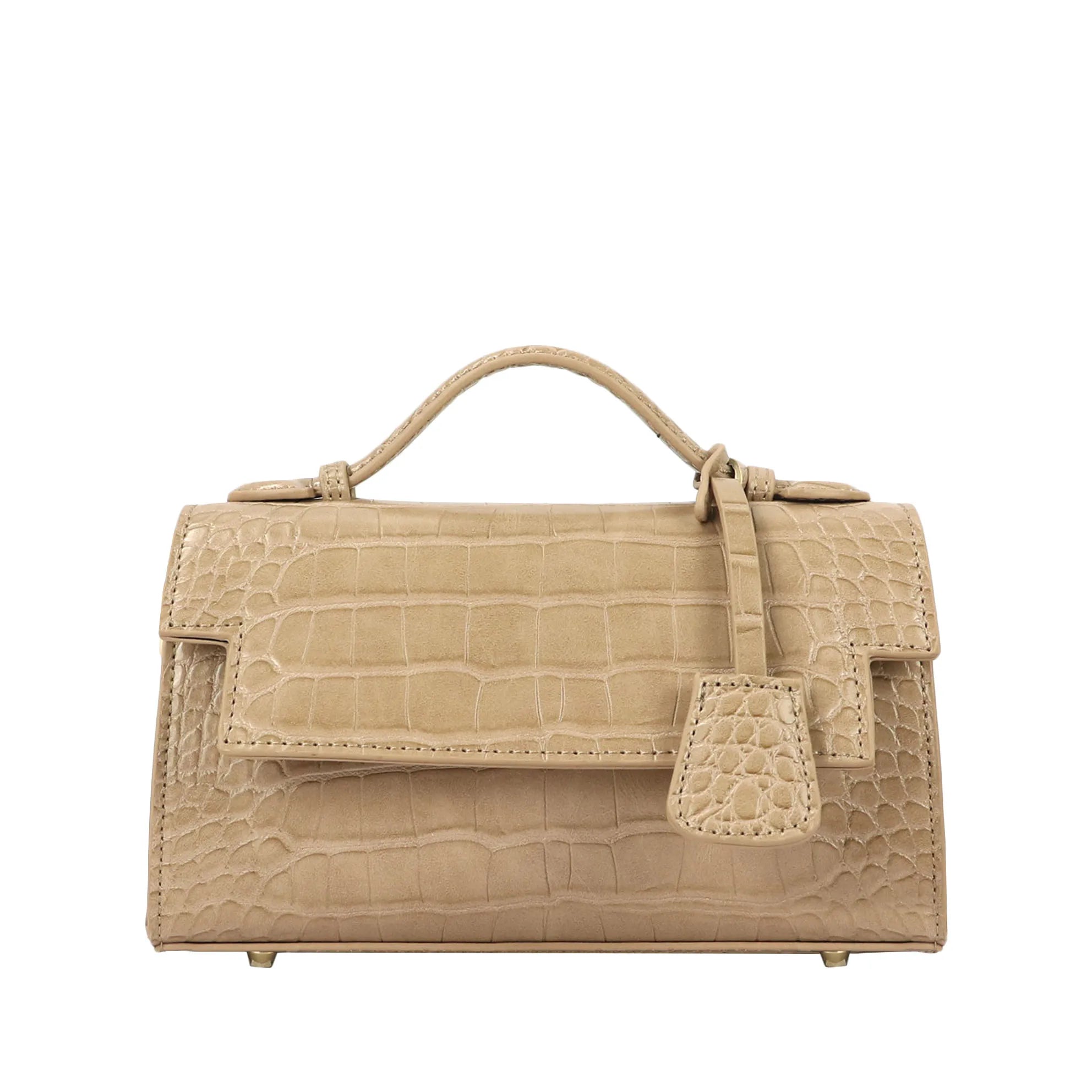 Monogrammed Letters Croc PU Leather Crossbody Chain Shoulder Bag