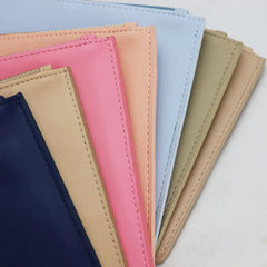 Monogrammed Letters Women PU Saffiano Pouch Vegan Leather Clutch Bag