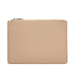 Monogrammed Letters Women PU Saffiano Pouch Vegan Leather Clutch Bag