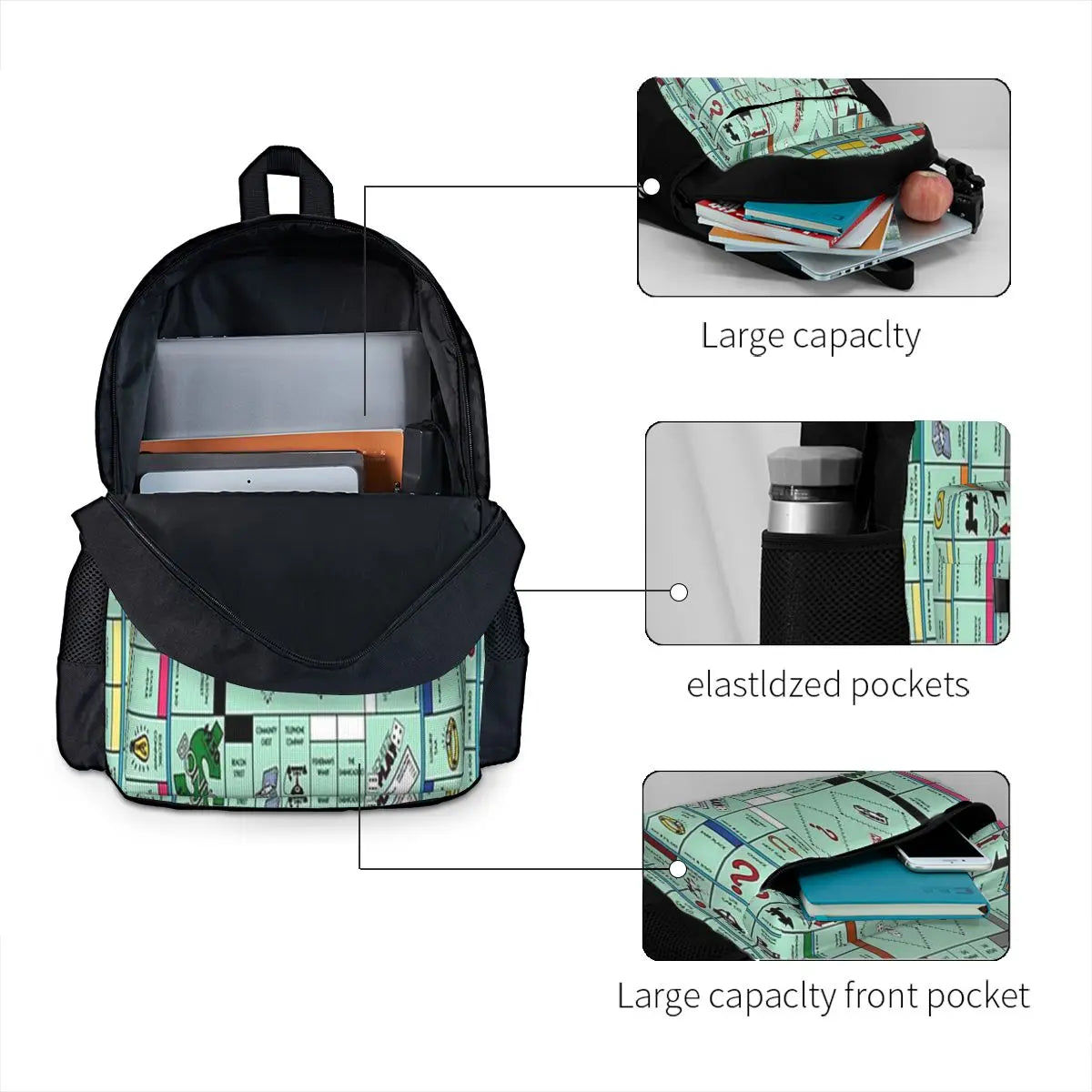 Monopoly Board Game Backpacks for Men & Women