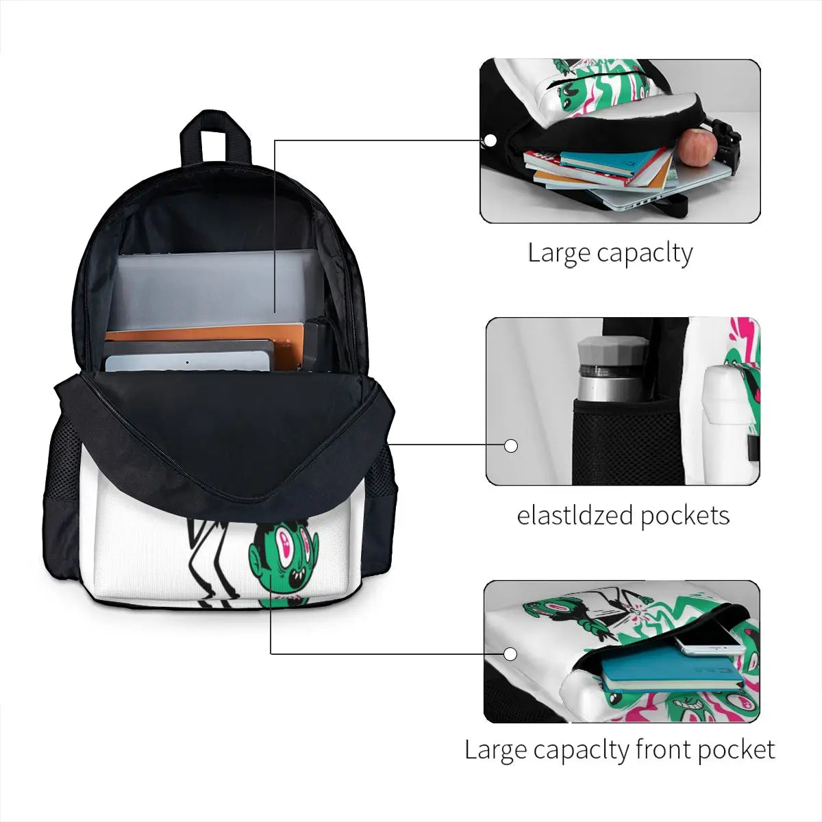 Monster Emotions Backpacks Men Women Girls School Bag