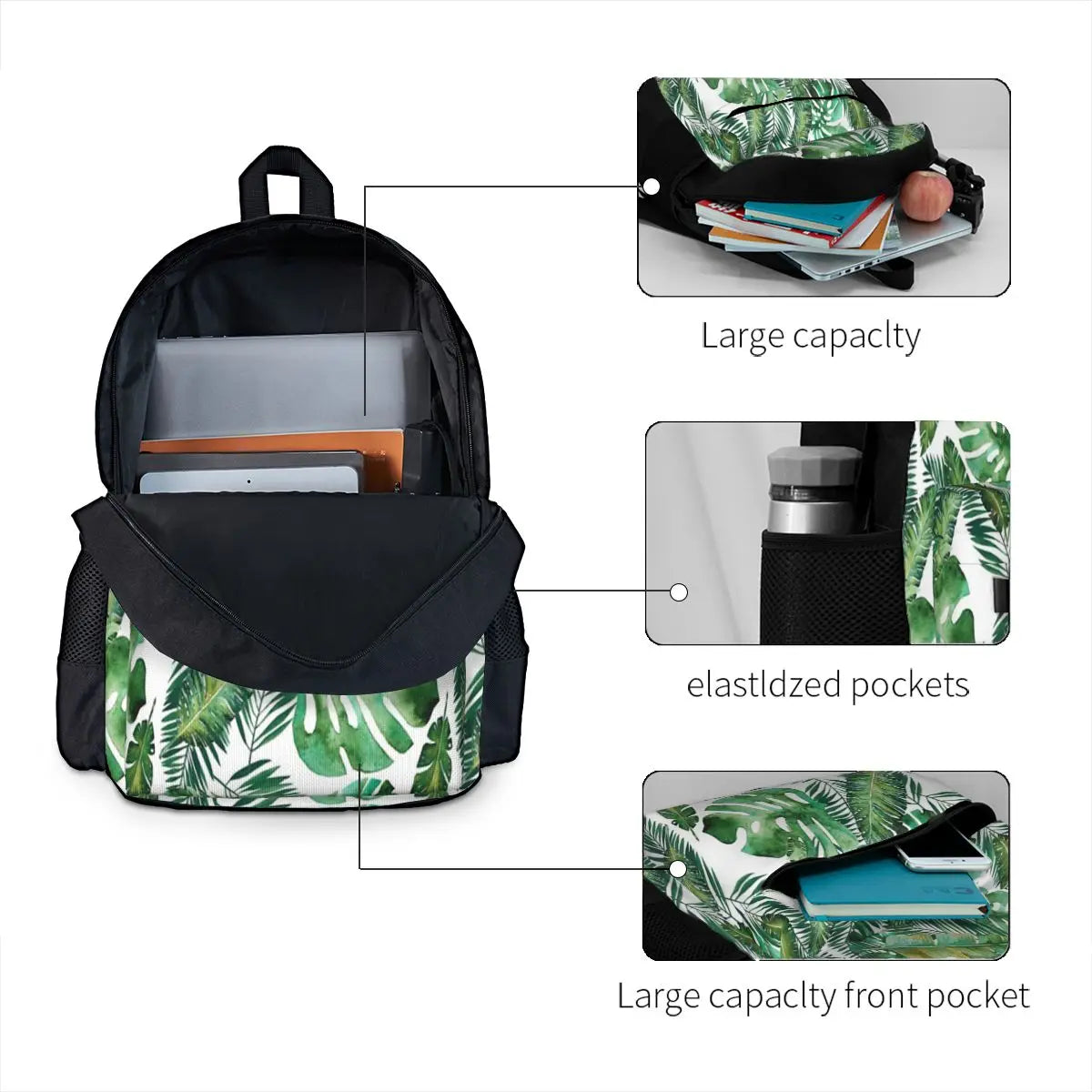 Monstera Banana Palm Leaf 1 Backpacks Men Women's Backpack