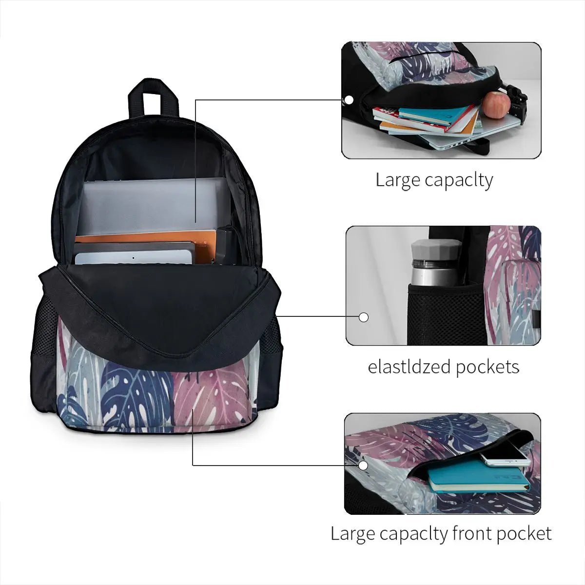 Monstera Melt Backpacks Men's & Women's Rucksack