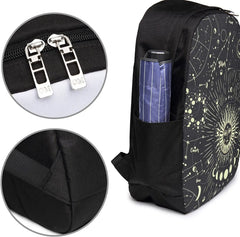 Moon Phase Backpack Travel Laptop College Book Bag USB Charging Port