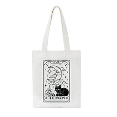 Moon Sun Print Canvas Bag Large Capacity Tote Hip Hop Shopper Bag
