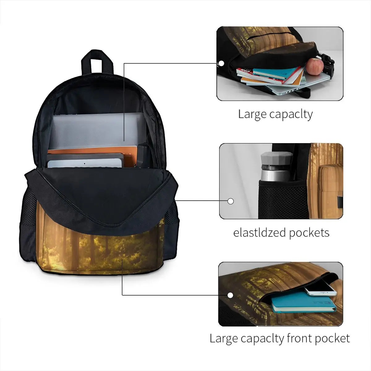 Morning Forest Backpacks Men's & Women's School Backpack