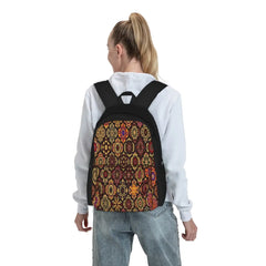 Moroccan Tile Golden Pattern Backpacks Men Women Back Bag