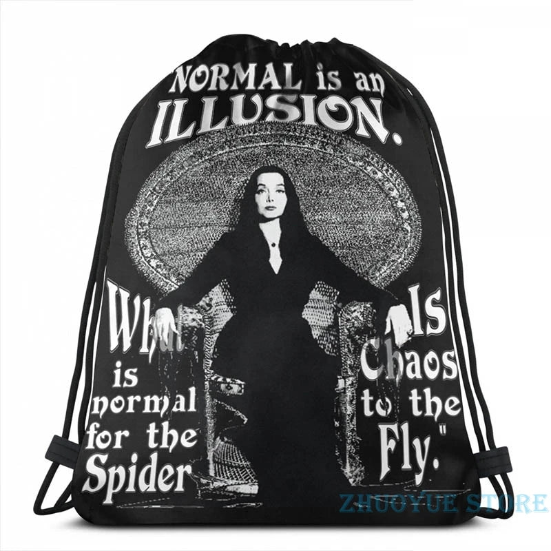 Morticia Addams- Normal Is An Illusion... USB Charge Backpack
