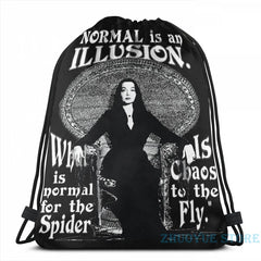 Morticia Addams- Normal Is An Illusion... USB Charge Backpack