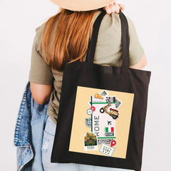 Travel Canvas Shoulder Bag - Moscow Paris York Rome Tokyo London