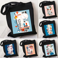 Travel Canvas Shoulder Bag - Moscow Paris York Rome Tokyo London