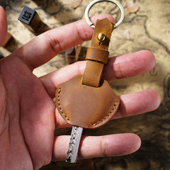 Moterm Leather Keychain Cowhide Car Key Holder Men Keyrings Retro