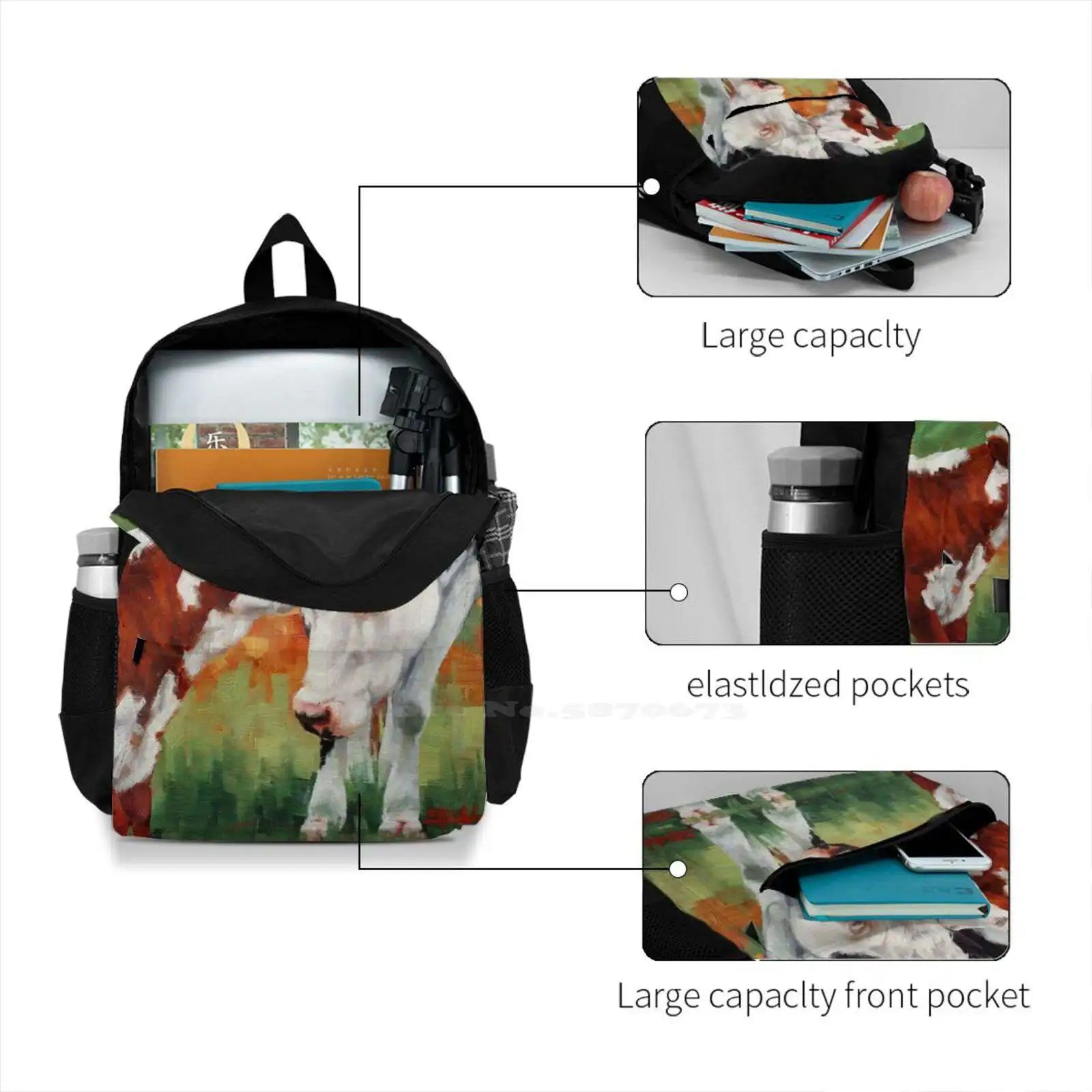Cow Paintings Calf Paintings Cow And Calf Cows And Calves Backpack Bag