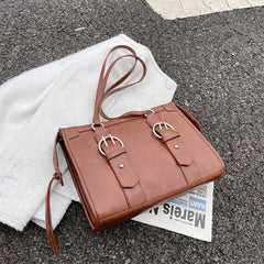 Vintage Large Capacity Women's Shoulder Bag PU Leather Tote