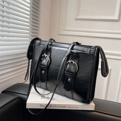Vintage Large Capacity Women's Shoulder Bag PU Leather Tote