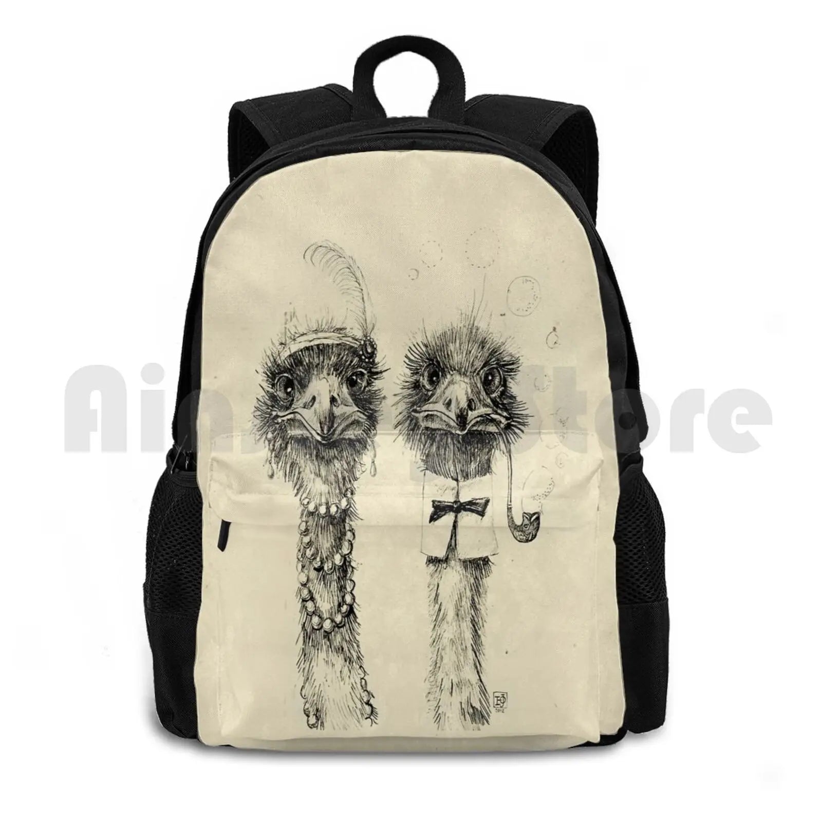 Ostrich Outdoor Hiking Backpack Waterproof Camping Travel Vintage Couple