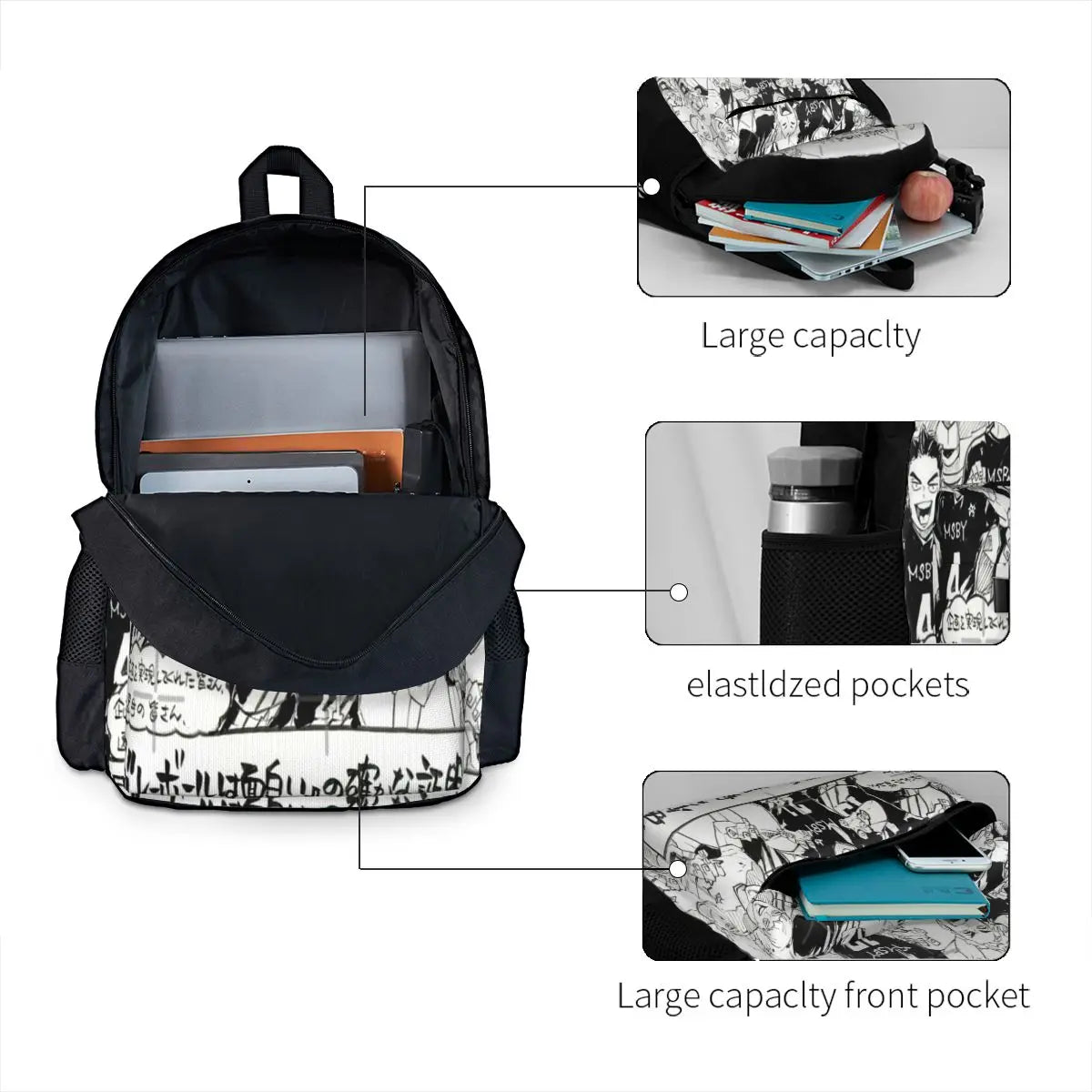 Msby Jackals Backpacks Men's & Women's Manga Travel Backpack