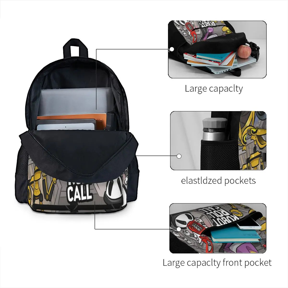 Mst3K Robot Roll Call 1 Backpacks Men's Backpacks Bags For Women