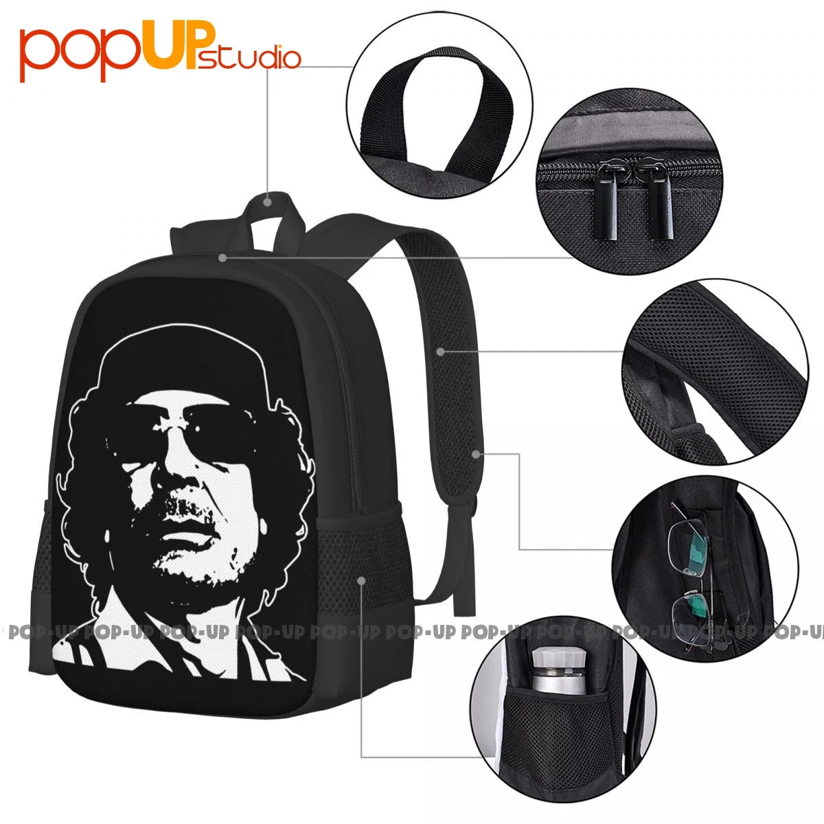 Muammar Al Gaddafi I Love Libya Backpack Large Capacity Vintage
