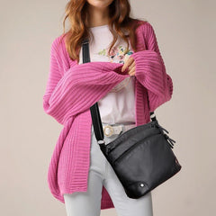 Multi-Compartment PU Leather Crossbody Bag for Women