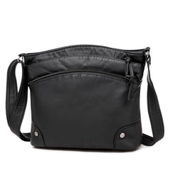 Multi-Compartment PU Leather Crossbody Bag for Women