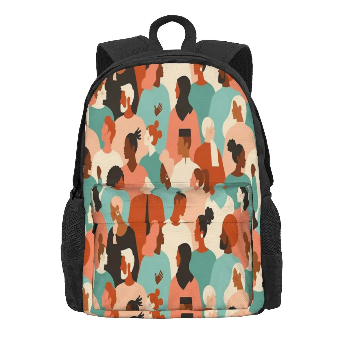 Multi-Ethnic Crowd Backpacks Men's and Women's Zipper Backpacks