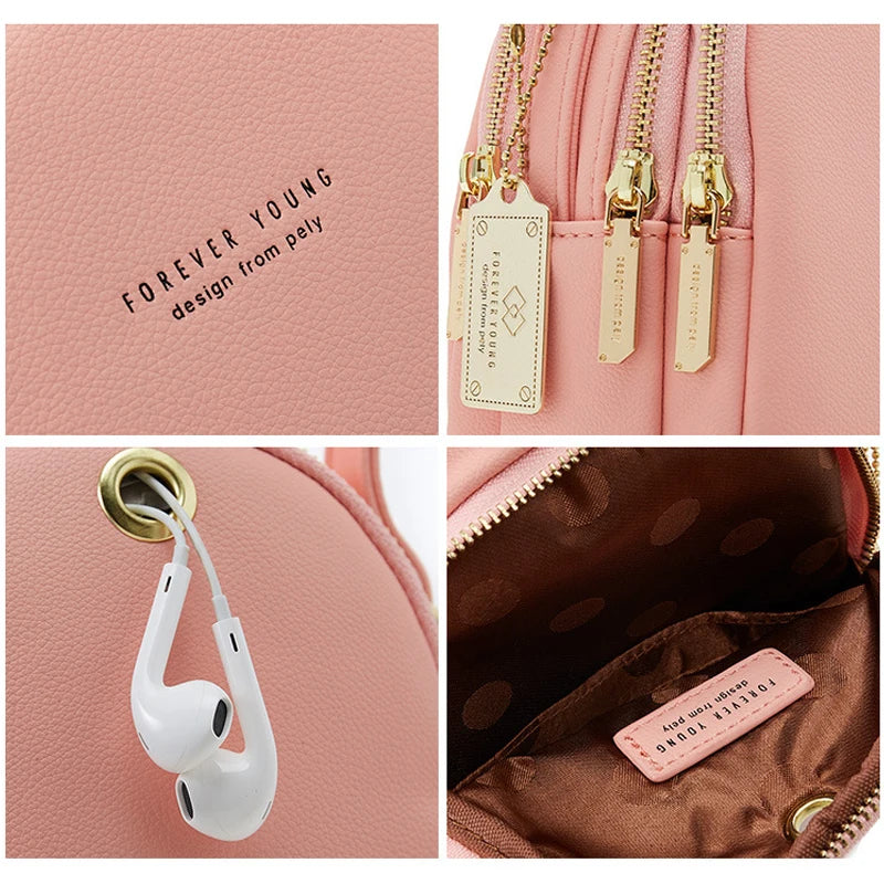 Pink Mini Backpack Purse Female Backpack for Women Ladies Bookbag