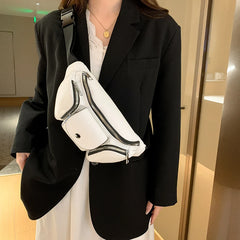 Multi-Function Women's Waist Bag Pu Leather Crossbody Chest Bags