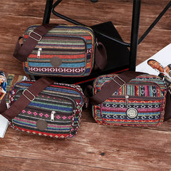 Striped Canvas Single Bag Women Messenger Bag