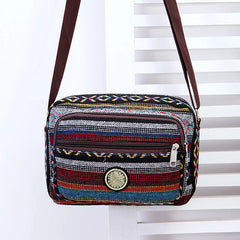 Striped Canvas Single Bag Women Messenger Bag