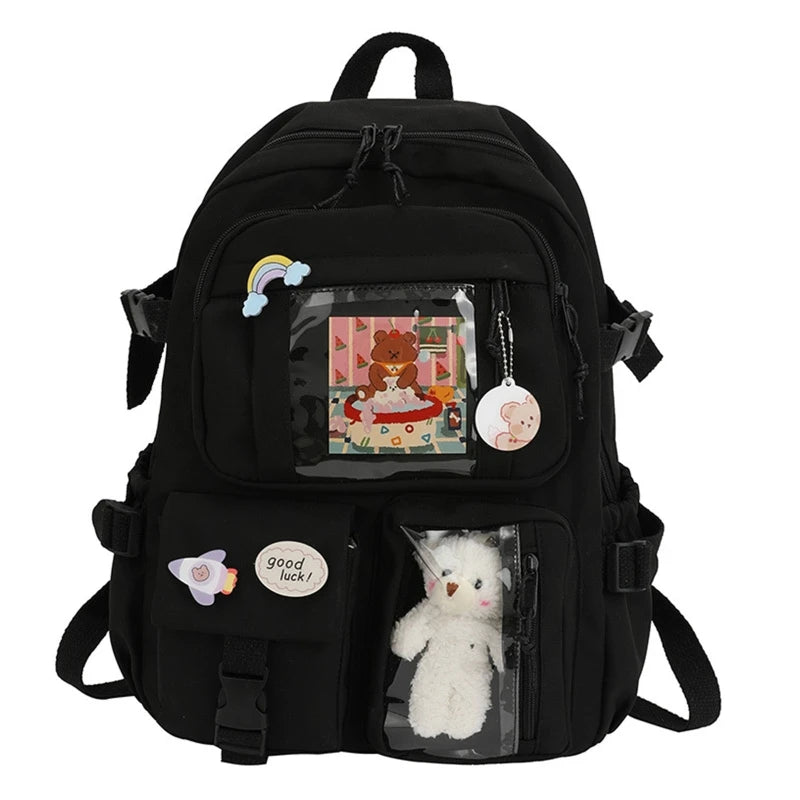 Large Capacity Multi-Pocket Nylon School Backpack