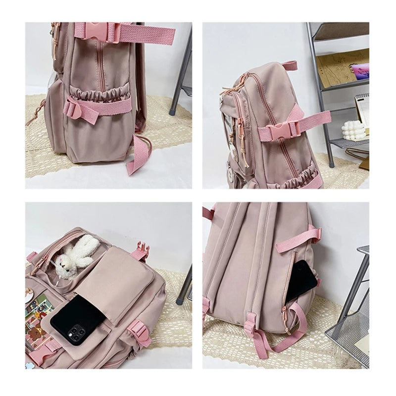 Large Capacity Multi-Pocket Nylon School Backpack