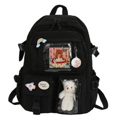 Large Capacity Multi-Pocket Nylon School Backpack