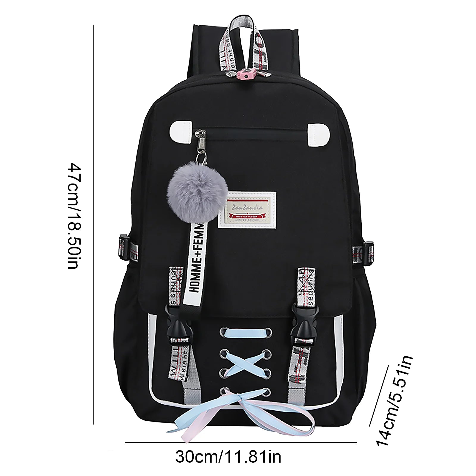 Multi-Pocket Students Backpack School Bag for Teenage Girls Boys