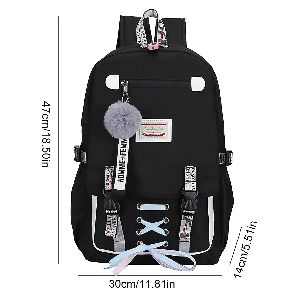 Multi-Pocket Students Backpack School Bag for Teenage Girls Boys