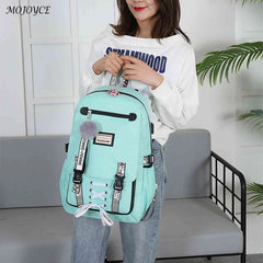 Multi-Pocket Students Backpack School Bag for Teenage Girls Boys