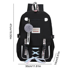 Multi-Pocket Students Backpack School Bag for Teenage Girls Boys