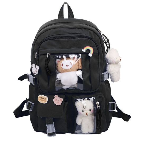 Multi-Pocket School Backpack Large Capacity Casual Rucksack Travel Bag
