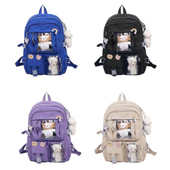 Multi-Pocket School Backpack Large Capacity Casual Rucksack Travel Bag
